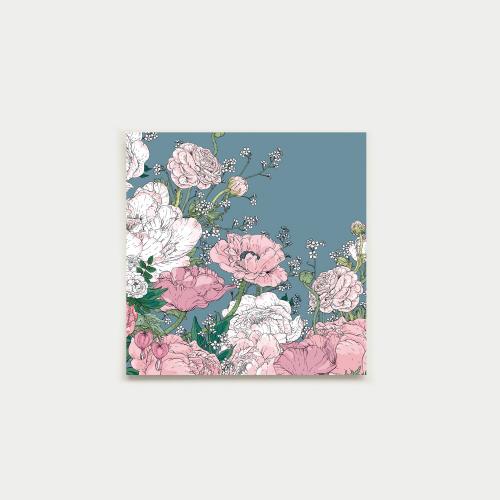 Puutarhaseppele square card, blue-rose