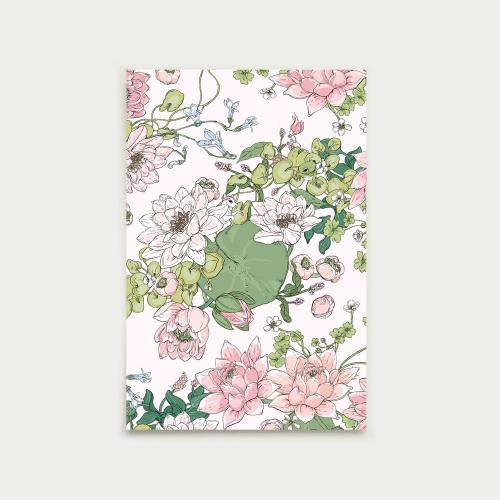 Vellamon puutarha postcard, pale pink