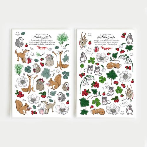 Metsän joulu: aattoilta sticker set