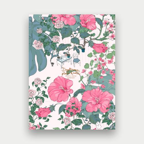 Kukkakammari notebook big, pale pink