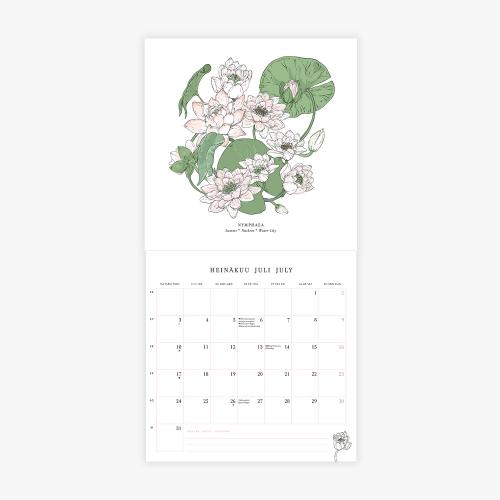 II-laatu Vellamon puutarha seinäkalenteri 2023