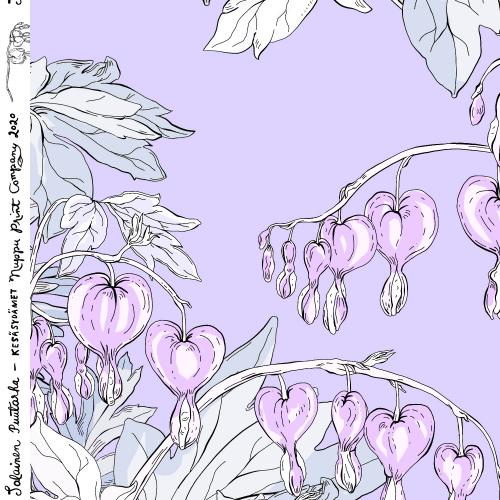 Kesäsydämet urheilutrikoo liukas, hento laventeli