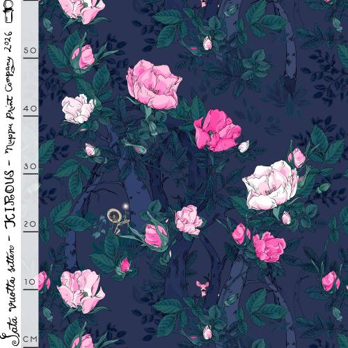 Kirous ohut puuvillasatiini, iltahämärä