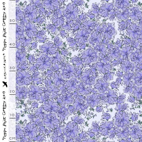 Kirsikkajuhla thin cotton satin, light blue