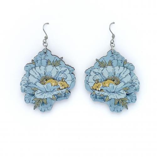 Unikko earrings, blue