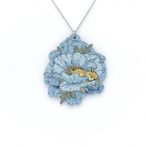 Unikko necklace, blue