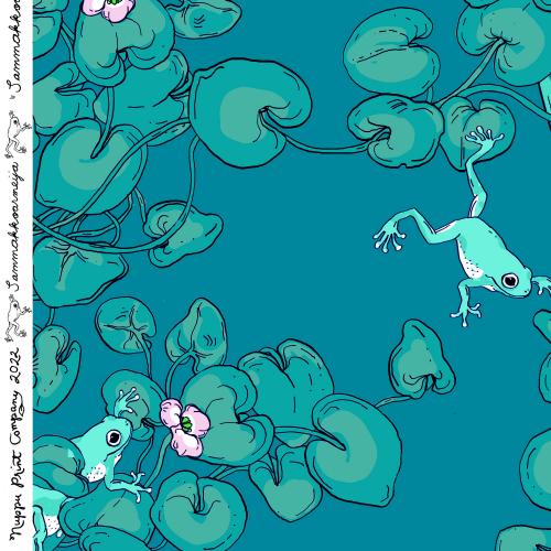 Sammakkoarmeija luomutrikoo, turkoosi