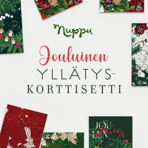 Square card set, 15 pcs Christmas
