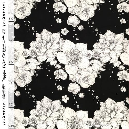 Sydäntalvi pellava, mustavalkoinen