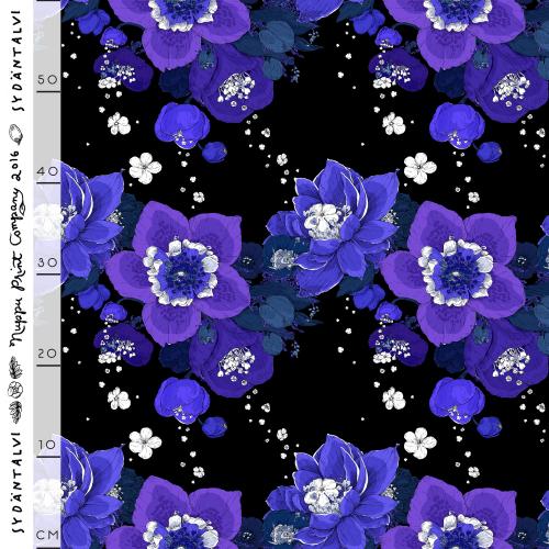 Sydäntalvi luomutrikoo, musta-violetti