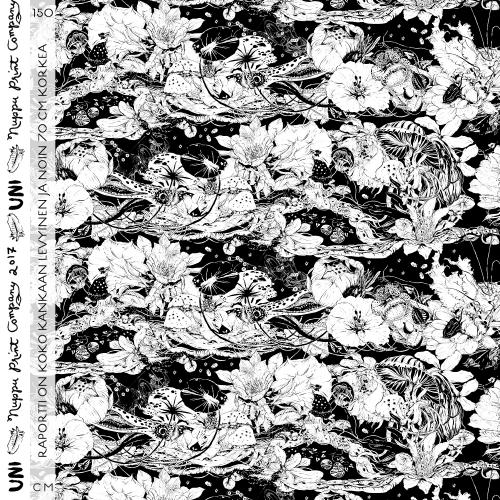 Uni thick cotton canvas, black and white