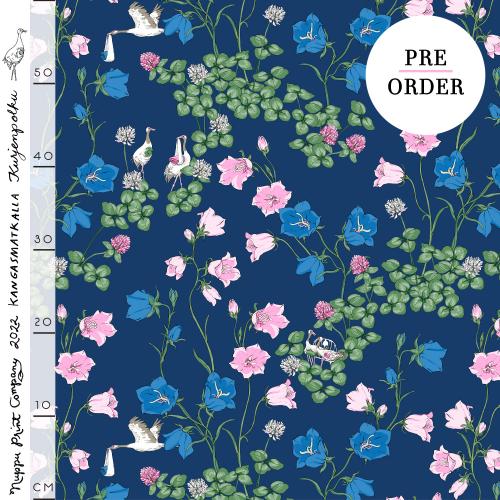 Kurjenpolku thick cotton canvas, blue