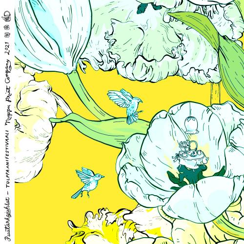 Tulppaanifestivaali luomutrikoo, superkeltainen