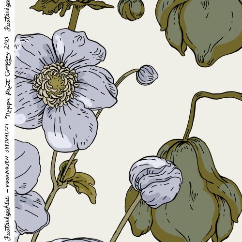 Vuokkojen syysvalssi TENCEL-satiini, beige