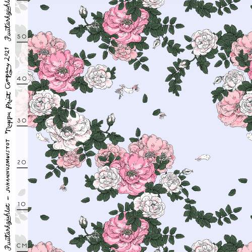 Juhannusmuistot luomumusliini (tuplaharso), vaaleansininen