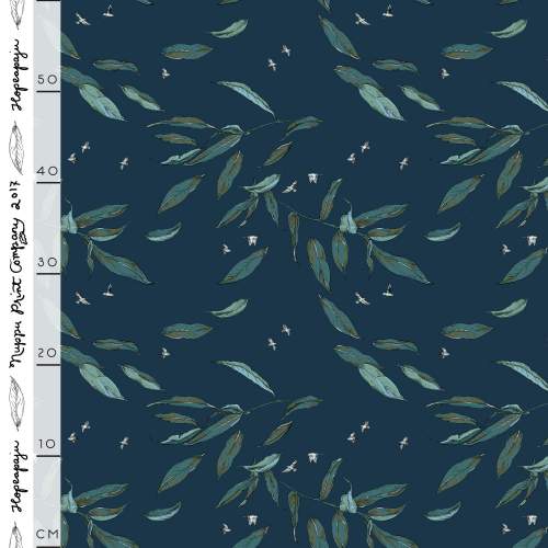 Hopeapaju ohut puuvillasatiini, farkunsininen