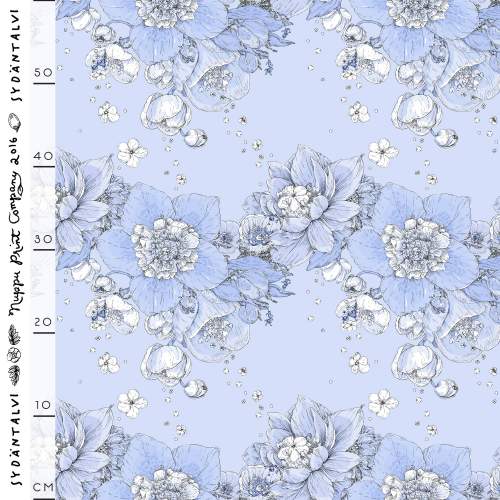 Sydäntalvi thick cotton canvas, dew blue