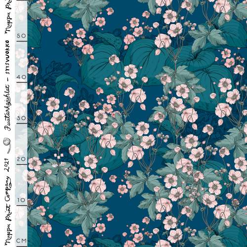 Syysvuokko joustava puuvillasatiini, yön kuningatar