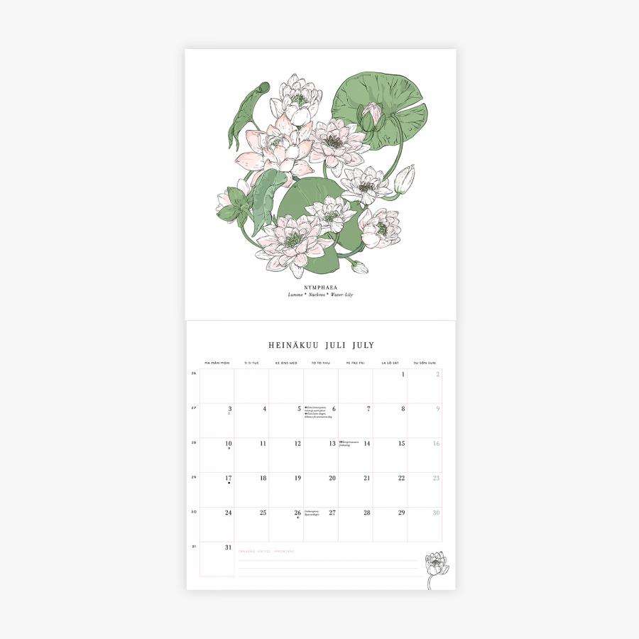 Vellamon puutarha seinäkalenteri 2023