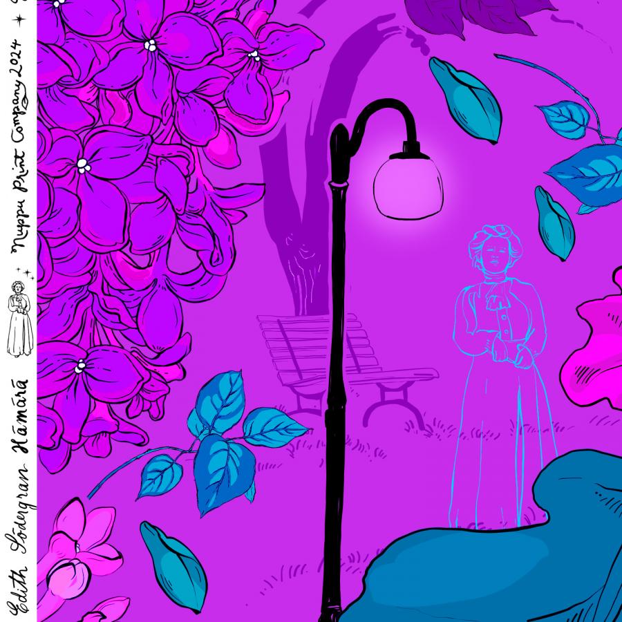 Hämärä luomutrikoo, vaalea lila