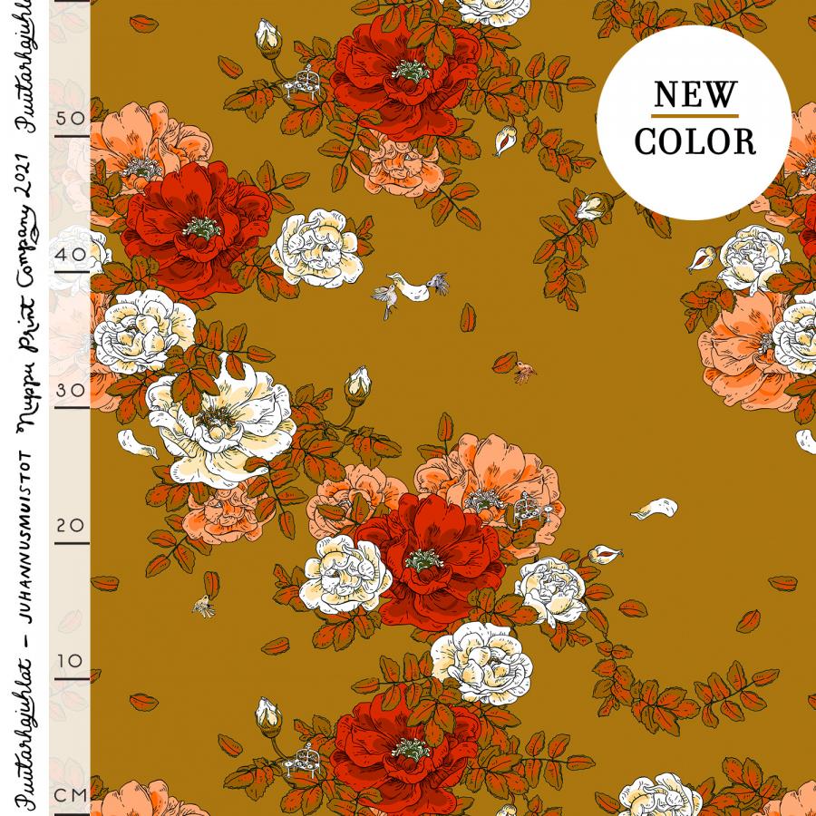 Juhannusmuistot, ohut puuvillasatiini, okra