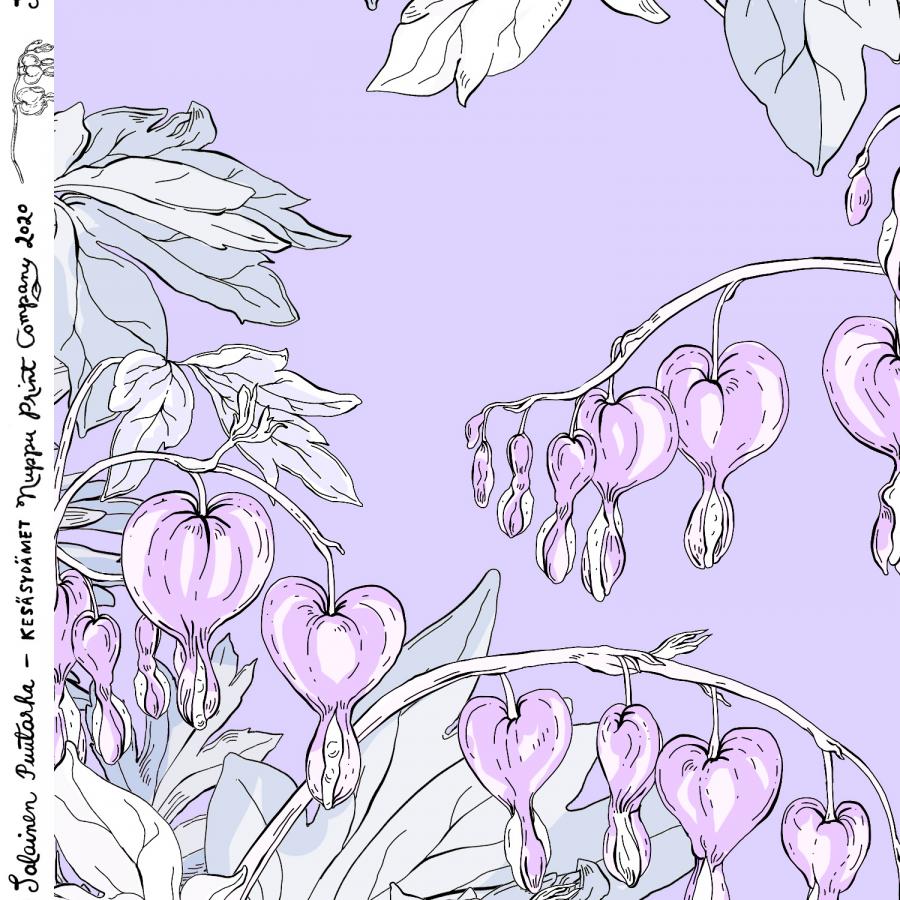 Kesäsydämet urheilutrikoo liukas, hento laventeli