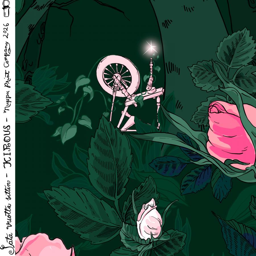 Kirous ohut puuvillasatiini, tummanvihreä