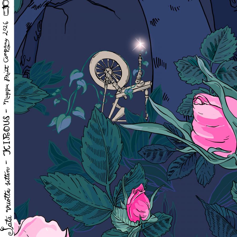 Kirous ohut puuvillasatiini, iltahämärä