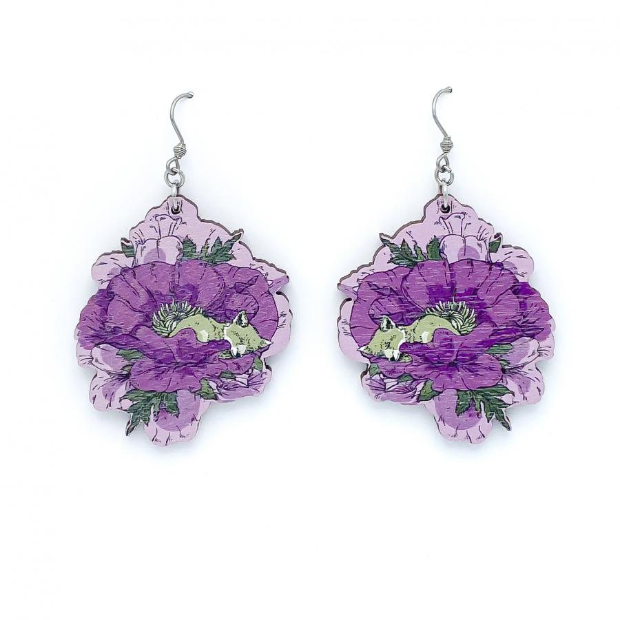 Unikko earrings, purple