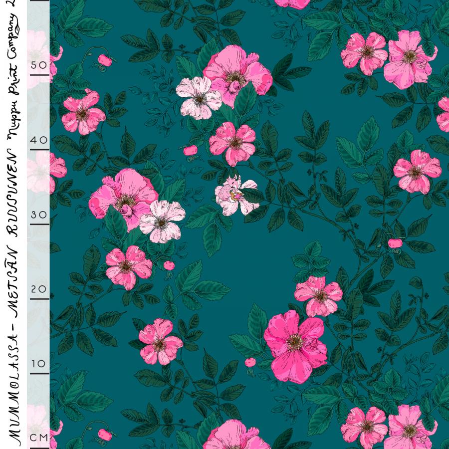 Metsän Ruusunen, ohut puuvillasatiini, petrooli