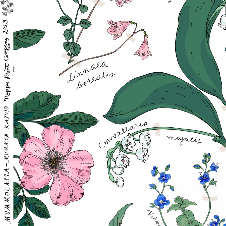 Mummon kasvio luomumusliini (tuplaharso), valkoinen