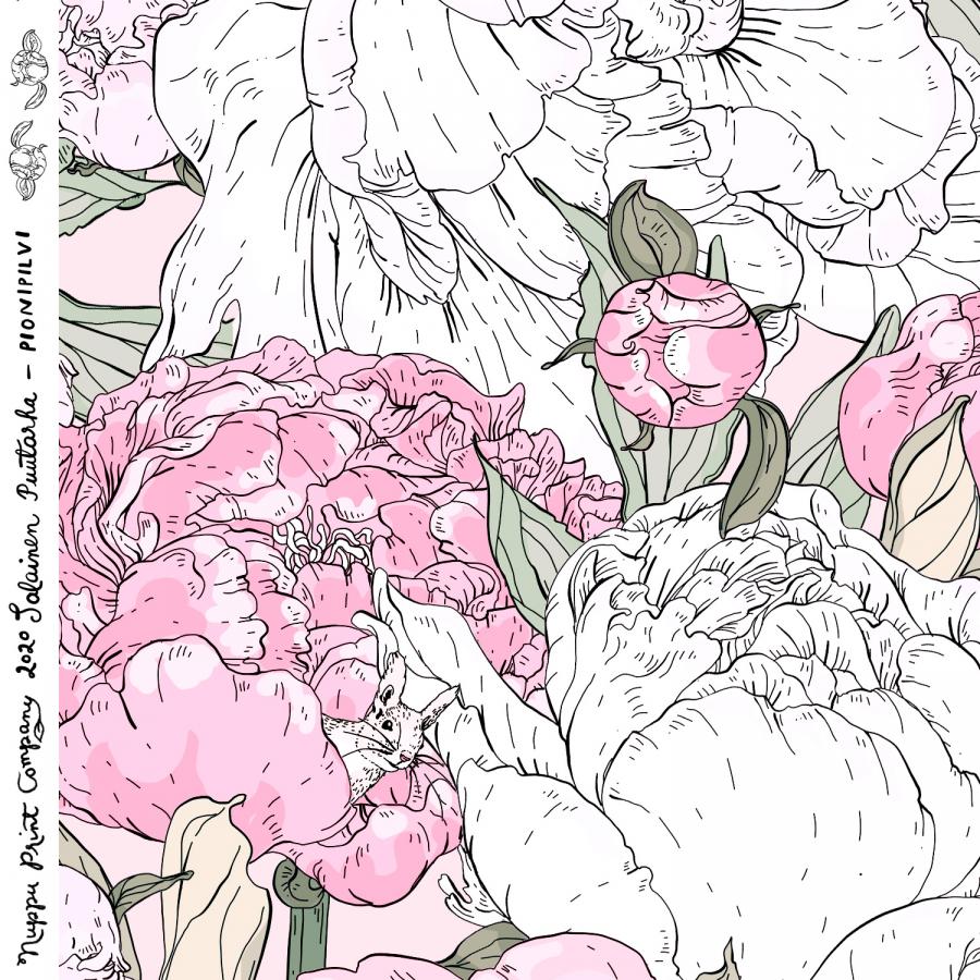 Pionipilvi luomutrikoo, hento vaaleanpunainen