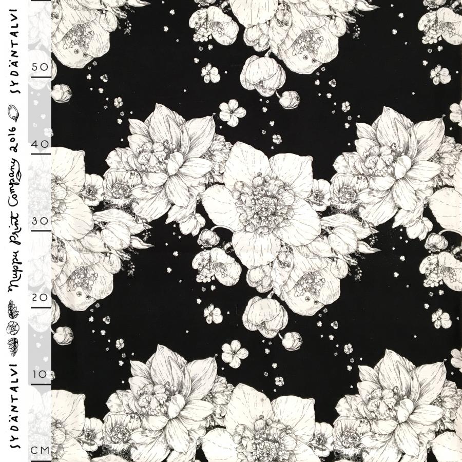 Sydäntalvi pellava, mustavalkoinen