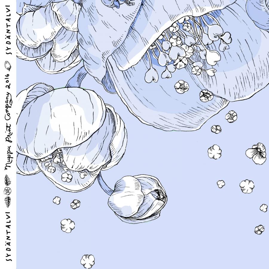 Sydäntalvi softshell, kasteensininen