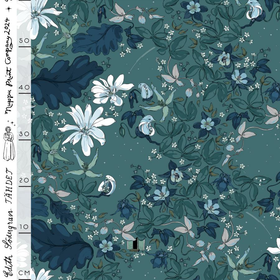 Tähdet puuvillapanama, vaalea petrooli