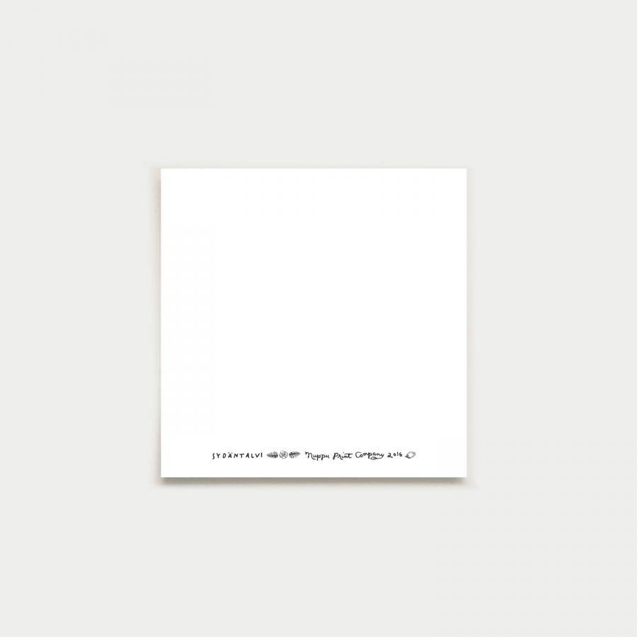 Sydäntalvi fyrkantigt kort, white background