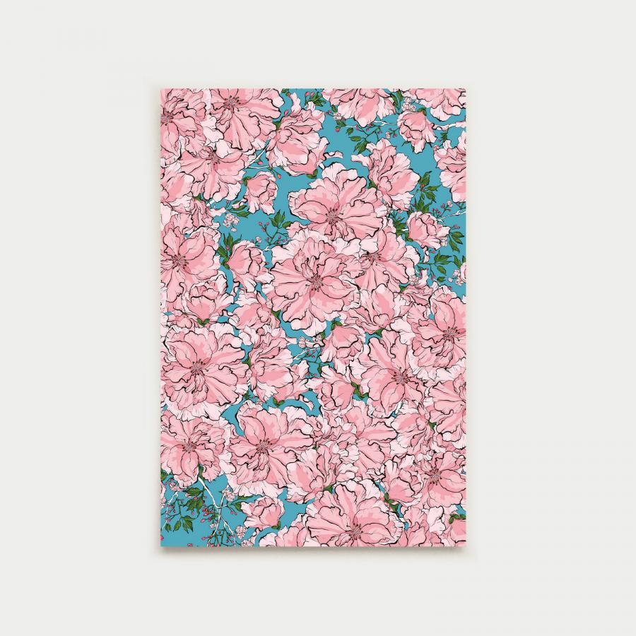 Kirsikkajuhla postikortti, turkoosi