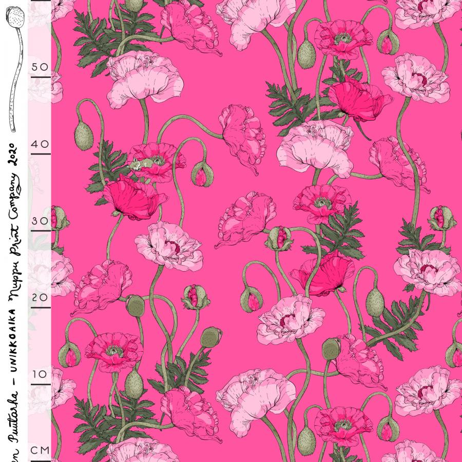 Unikkoaika tracksuit fabric, super pink