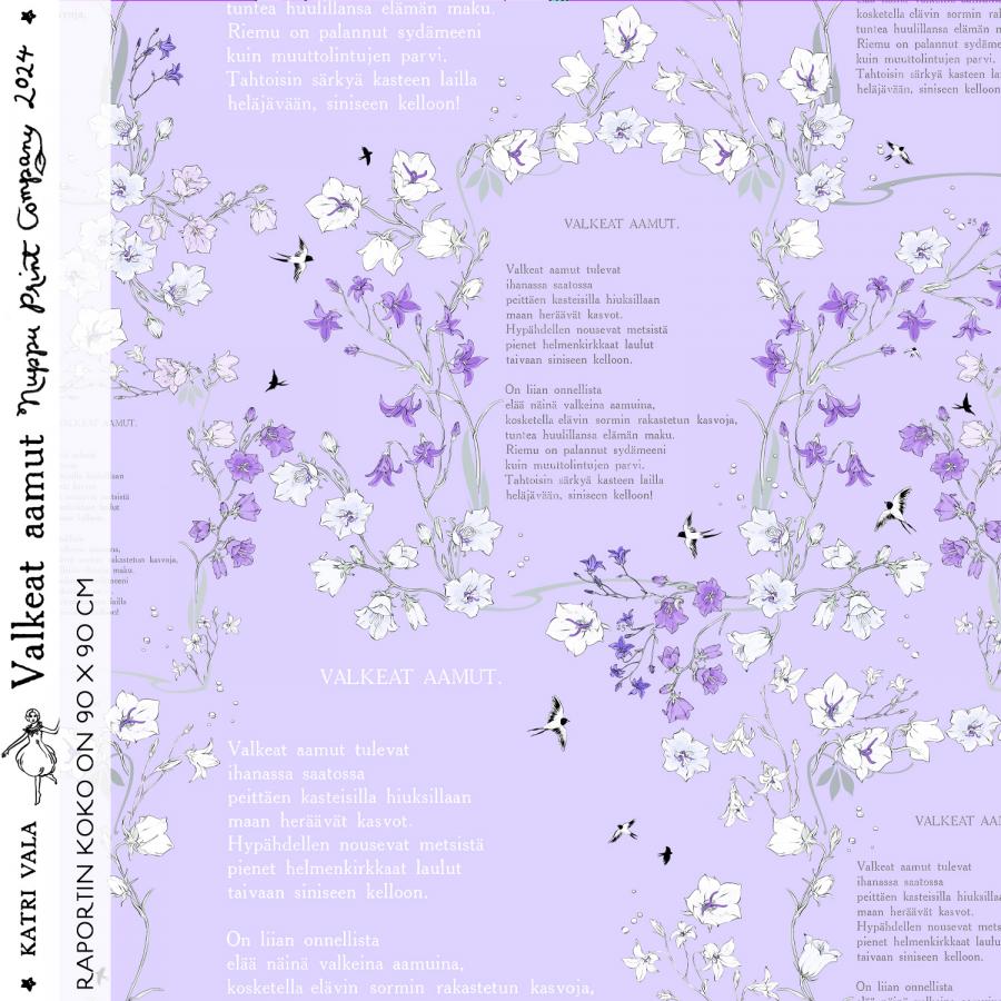 Valkeat aamut luomutrikoo, hento laventeli