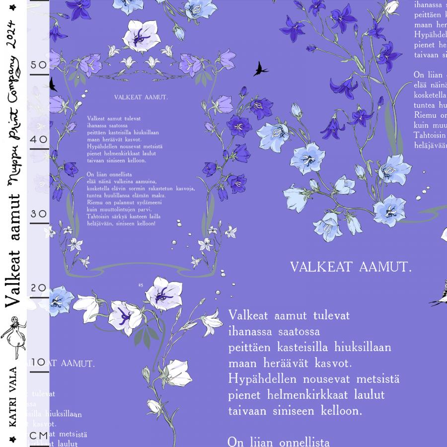 Valkeat aamut organic jersey, dark lavender