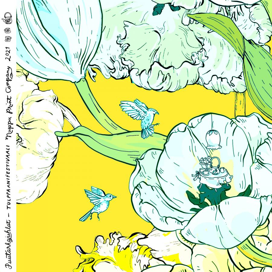 Tulppaanifestivaali urheilutrikoo liukas, superkeltainen