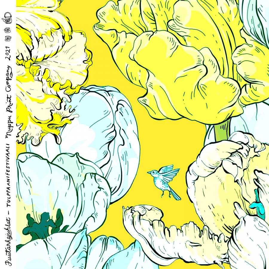 Tulppaanifestivaali urheilutrikoo liukas, superkeltainen