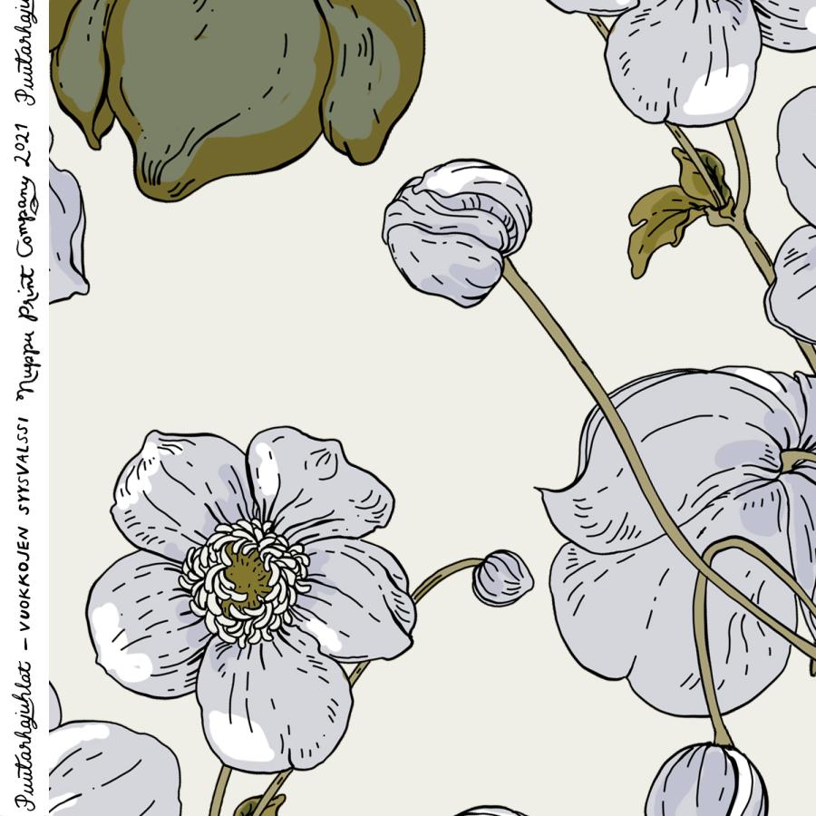 Vuokkojen syysvalssi TENCEL-satiini, beige