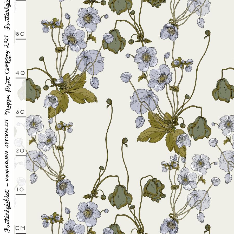 Vuokkojen syysvalssi TENCEL-satiini, beige